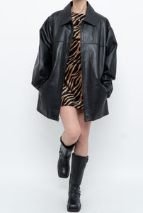 Vintage x SUMAC Black Leather Oversized Jacket (M-XXL)