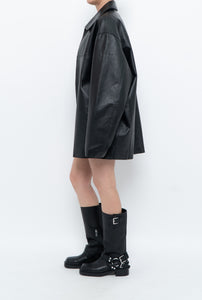Vintage x SUMAC Black Leather Oversized Jacket (M-XXL)
