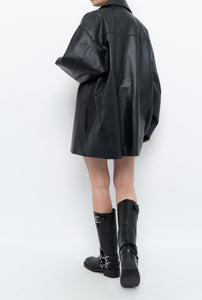 Vintage x SUMAC Black Leather Oversized Jacket (M-XXL)
