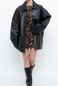 Vintage x SUMAC Black Leather Oversized Jacket (M-XXL)
