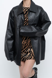 Vintage x SUMAC Black Leather Oversized Jacket (M-XXL)