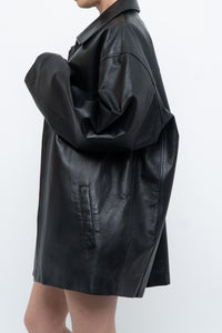 Vintage x SUMAC Black Leather Oversized Jacket (M-XXL)