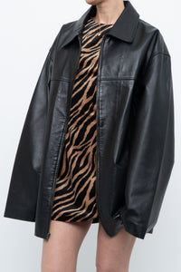 Vintage x SUMAC Black Leather Oversized Jacket (M-XXL)