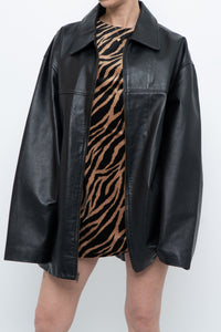 Vintage x SUMAC Black Leather Oversized Jacket (M-XXL)