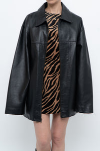 Vintage x SUMAC Black Leather Oversized Jacket (M-XXL)