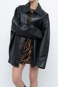 Vintage x SUMAC Black Leather Oversized Jacket (M-XXL)
