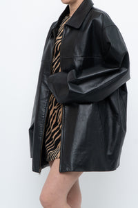Vintage x SUMAC Black Leather Oversized Jacket (M-XXL)