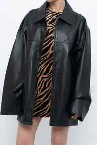 Vintage x SUMAC Black Leather Oversized Jacket (M-XXL)
