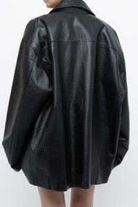 Vintage x SUMAC Black Leather Oversized Jacket (M-XXL)