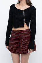 Load image into Gallery viewer, Vintage x Black Knit Zipper Crop Sweater (XS-M)