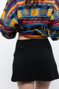 Vintage x Black Pleated Mini Skirt (S)