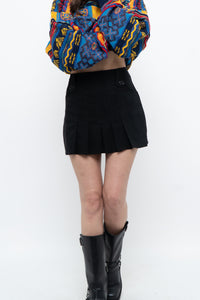 Vintage x Black Pleated Mini Skirt (S)