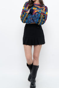 Vintage x Black Pleated Mini Skirt (S)