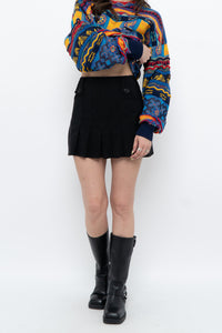 Vintage x Black Pleated Mini Skirt (S)