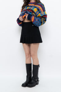Vintage x Black Pleated Mini Skirt (S)
