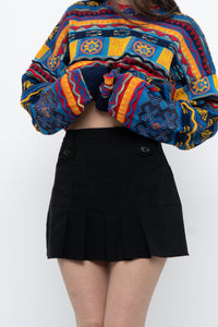 Vintage x Black Pleated Mini Skirt (S)