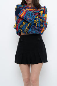 Vintage x Black Pleated Mini Skirt (S)