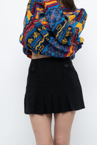 Vintage x Black Pleated Mini Skirt (S)