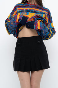 Vintage x Black Pleated Mini Skirt (S)