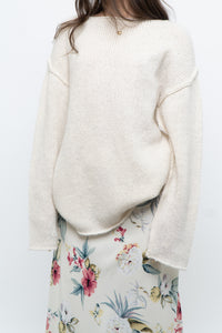 Modern x Made in Korea x Cream Wool-blend Knit Oversized Sweater (XS-L)