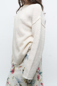 Modern x Made in Korea x Cream Wool-blend Knit Oversized Sweater (XS-L)