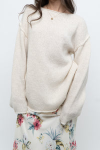 Modern x Made in Korea x Cream Wool-blend Knit Oversized Sweater (XS-L)