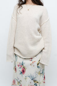 Modern x Made in Korea x Cream Wool-blend Knit Oversized Sweater (XS-L)