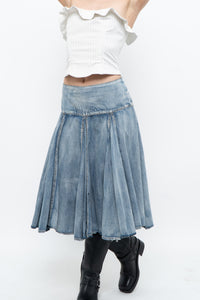 Vintage x Faded Soft Denim Midi Skirt (M, L)