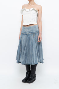 Vintage x Faded Soft Denim Midi Skirt (M, L)