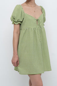 LISA SAYS GAH x Green Plaid Babydoll Dress (S, M)