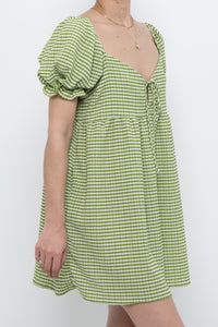 LISA SAYS GAH x Green Plaid Babydoll Dress (S, M)
