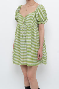 LISA SAYS GAH x Green Plaid Babydoll Dress (S, M)