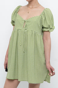 LISA SAYS GAH x Green Plaid Babydoll Dress (S, M)