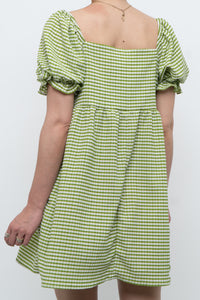 LISA SAYS GAH x Green Plaid Babydoll Dress (S, M)