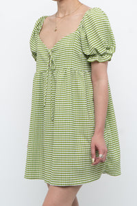 LISA SAYS GAH x Green Plaid Babydoll Dress (S, M)