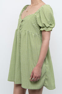 LISA SAYS GAH x Green Plaid Babydoll Dress (S, M)