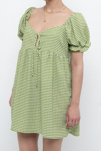LISA SAYS GAH x Green Plaid Babydoll Dress (S, M)