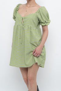 LISA SAYS GAH x Green Plaid Babydoll Dress (S, M)