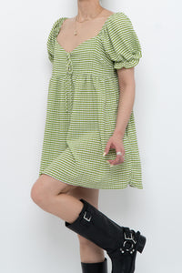 LISA SAYS GAH x Green Plaid Babydoll Dress (S, M)