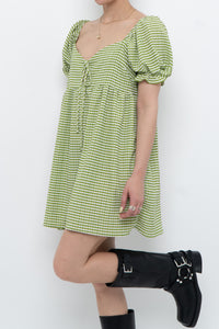 LISA SAYS GAH x Green Plaid Babydoll Dress (S, M)