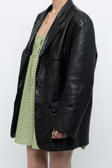 Vintage x Black Leather Blazer (S-L)