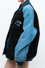 Load image into Gallery viewer, Vintage x CAROLINA PANTHERS Suede Bomber (S-L)