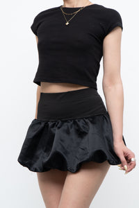 Modern x Black Satin Puff Mini Skirt (XS)