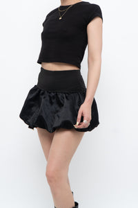 Modern x Black Satin Puff Mini Skirt (XS)