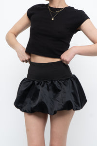 Modern x Black Satin Puff Mini Skirt (XS)