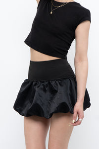 Modern x Black Satin Puff Mini Skirt (XS)