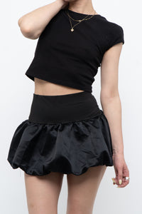 Modern x Black Satin Puff Mini Skirt (XS)