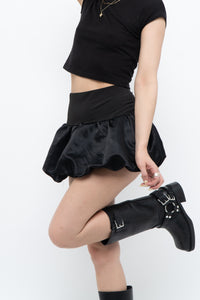 Modern x Black Satin Puff Mini Skirt (XS)