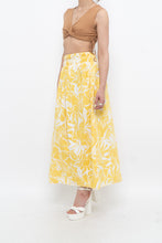 Load image into Gallery viewer, FAITHFUL THE BRAND x Deadstock Yellow Floral Maxi Skirt (XS, S)