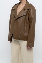 Load image into Gallery viewer, Modern x FANTASTIC FAWN Brown Faux Leather Biker Jacket (XS-M)